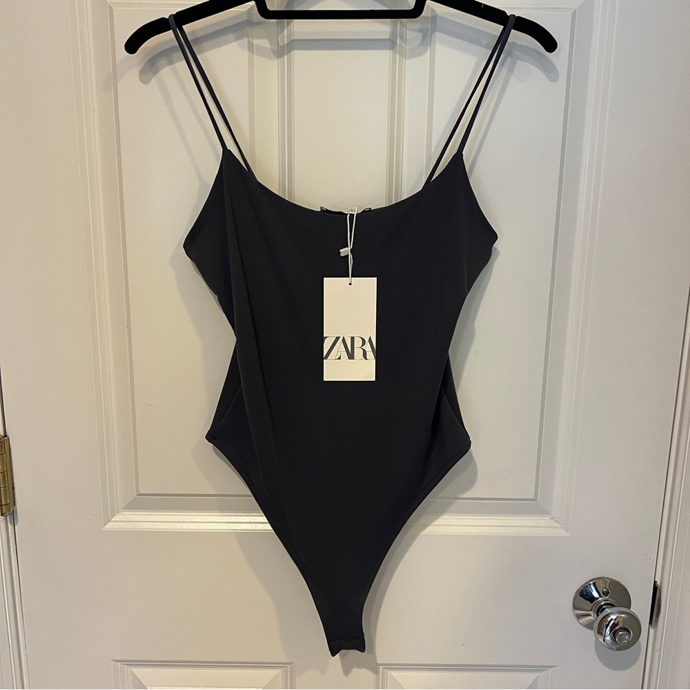 NWT Zara Black Cami Bodysuit size Medium